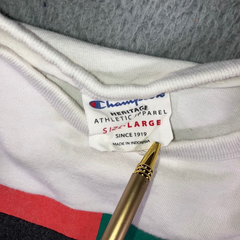 Vintage Champion Graphic T Shirt Men L Colorblock Logo 90s Retro Y2K Streetwear‎ - Picture 3 of 10